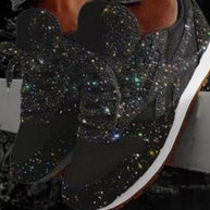 WW | Glitzer Mesh Schnürung Plattform Komfort Vulkanisierte Sneakers