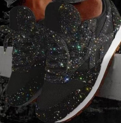 WW | Glitzer Mesh Schnürung Plattform Komfort Vulkanisierte Sneakers