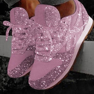 WW | Glitzer Mesh Schnürung Plattform Komfort Vulkanisierte Sneakers