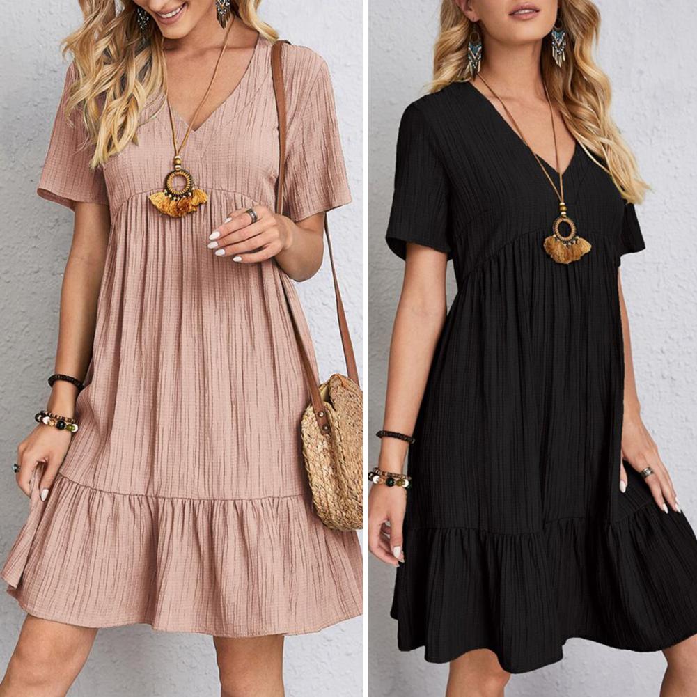WW | Weites Kleid Mit V-Ausschnitt