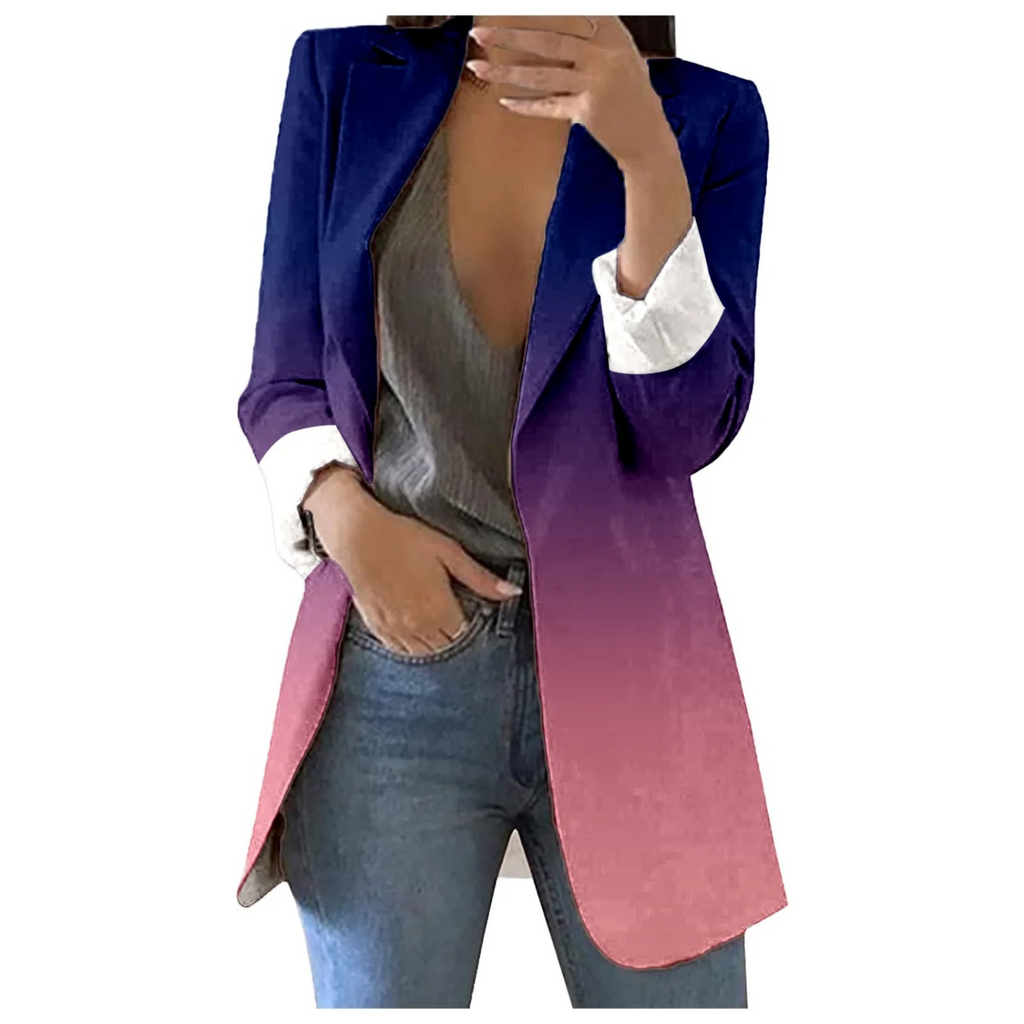 WW | Gradient Bedruckte Damenblazer Im Bürostyle