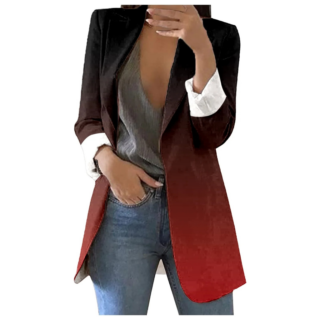 WW | Gradient Bedruckte Damenblazer Im Bürostyle