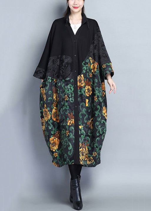 WW | Druck Taschen Patchwork Baumwolle Lange Trenchcoats Knopf Lange Ärmel