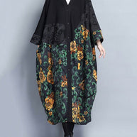 WW | Druck Taschen Patchwork Baumwolle Lange Trenchcoats Knopf Lange Ärmel