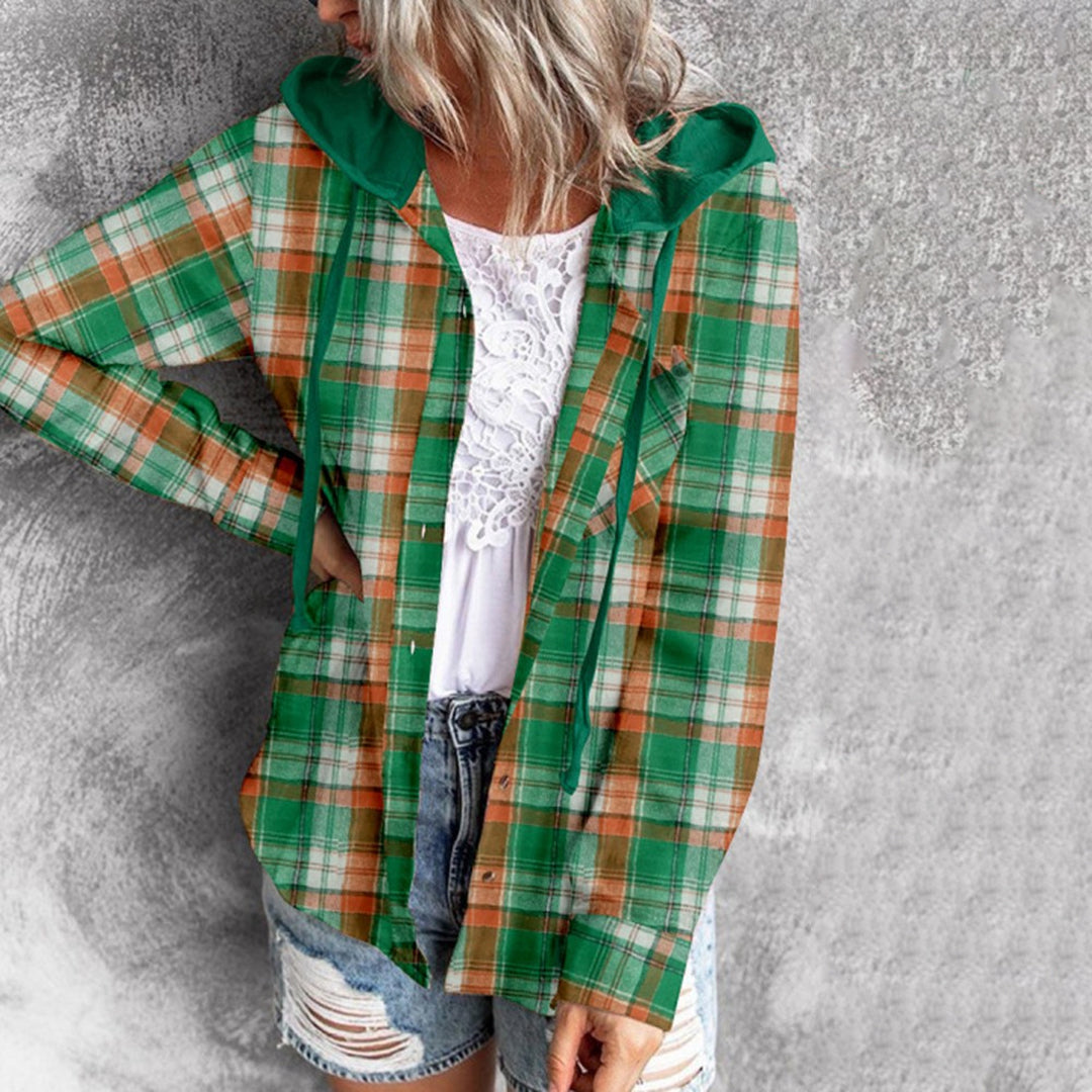 W&W Mode - Elegante Kapuzenjacke mit Karodesign