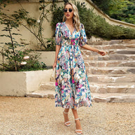WW - Elegantes Midikleid mit V-Ausschnitt