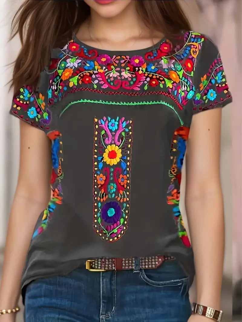 WW | Ethisches T-Shirt mit Blumenmuster