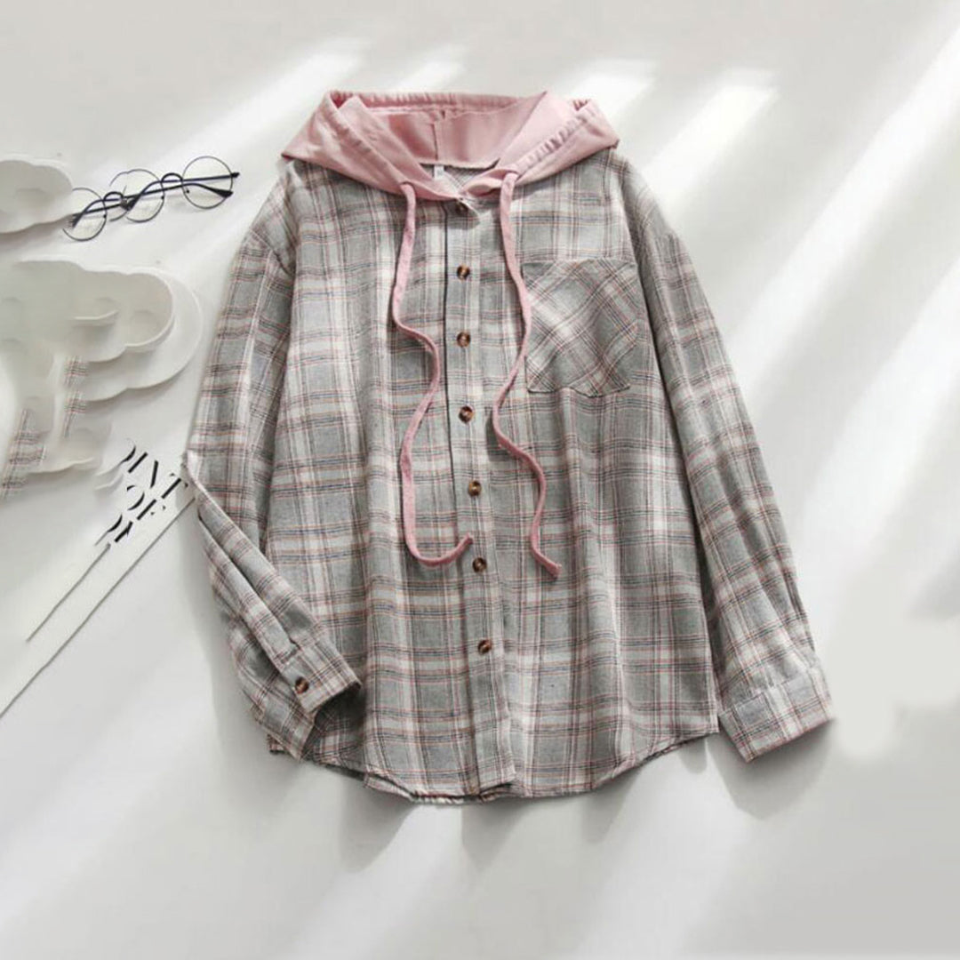 W&W Mode - Elegante Kapuzenjacke mit Karodesign