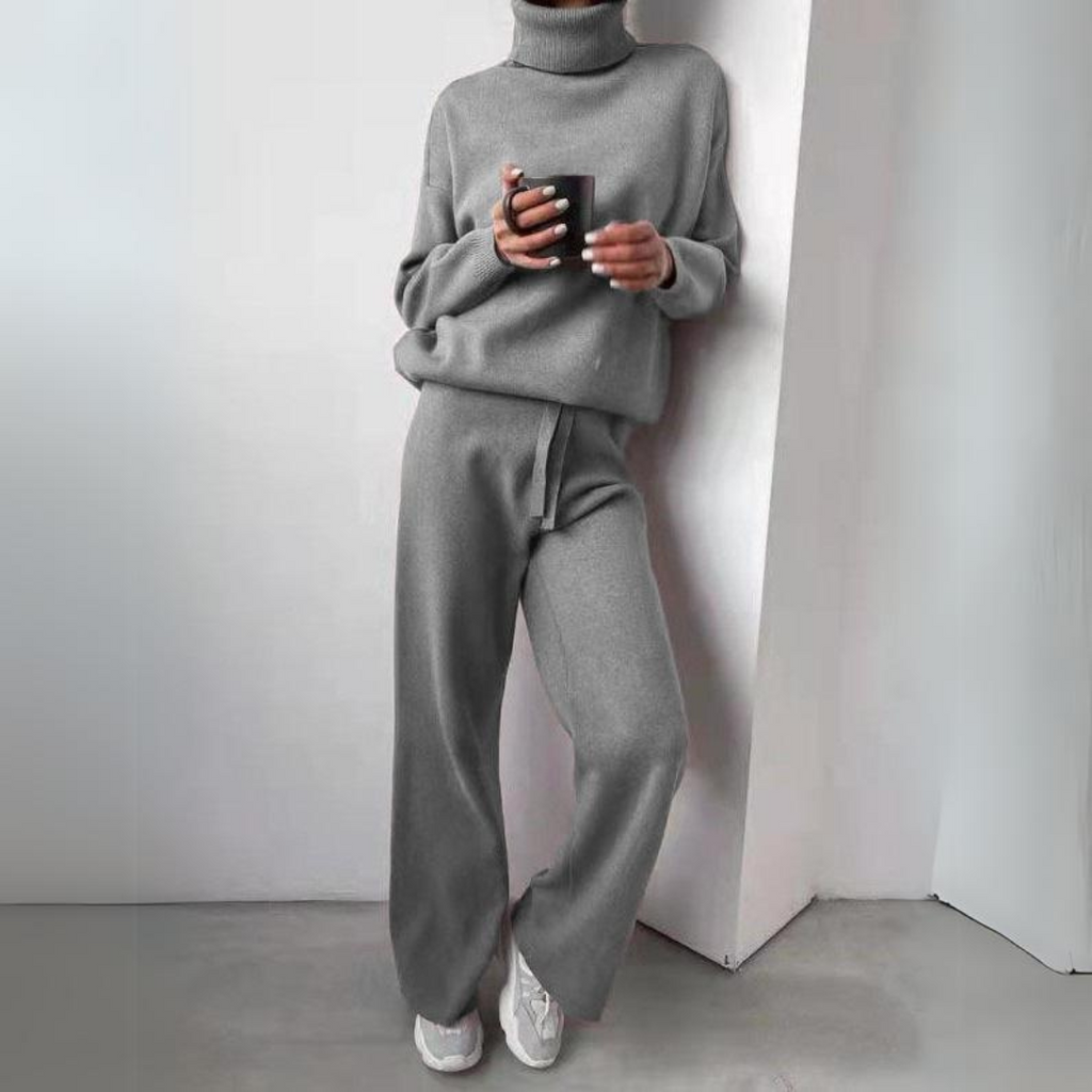 WW | Bequemes 2-Teiliges Set Aus Rollkragenpullover Und Langer Hose