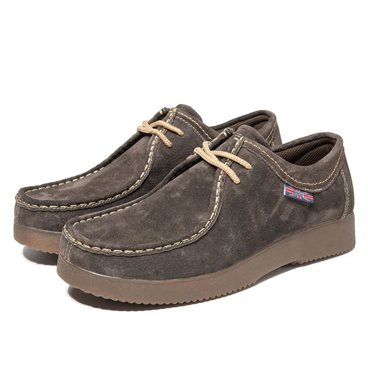 Wildlederschuhe mit rutschfester Sohle