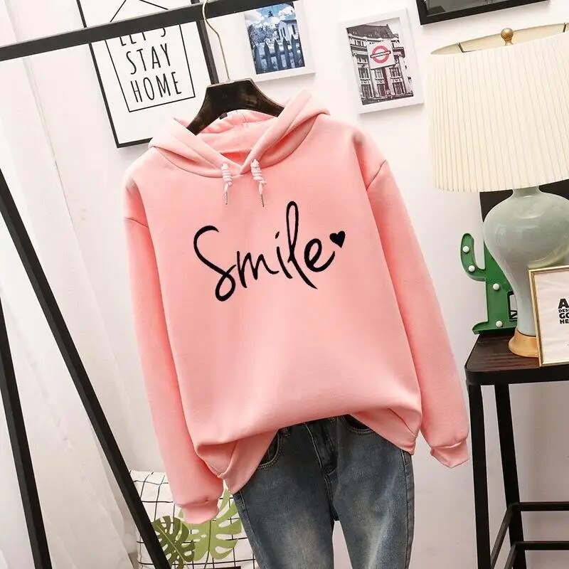 W&W Mode | Geschnittener Smile Hoodie Für Frauen