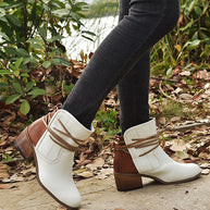 Damen Stiefel Vintage Schnürung