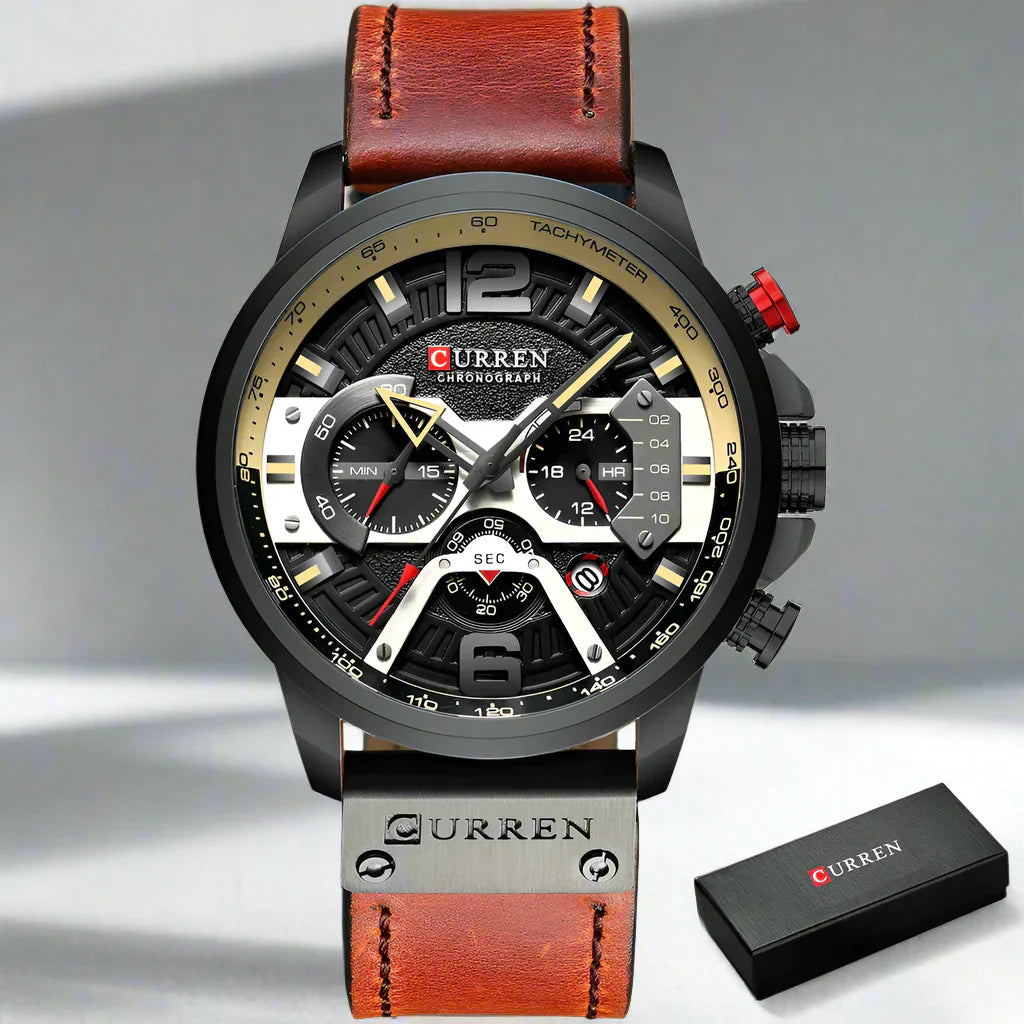 WW | Luxus Militär Leder Uhr Für Herren