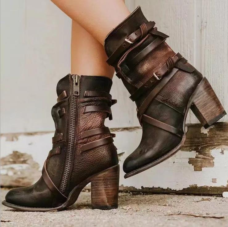 WOLFF - Damen Lederstiefel