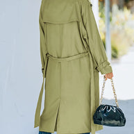 WW Allwetter-Ausstattung | Damen Doppeltreihiger Regenmantel mit Gürtel und klassischem Revers