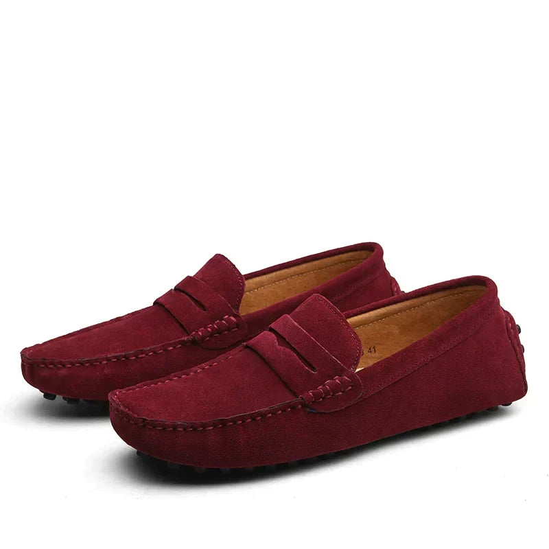 W&W Mode | Wildleder Slipper Italienischer Stil Mokassin Zehen Rutschfester Penny Loafer