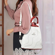 WW | Anti Diebstahl Rucksack Aus Leder Mit Reißverschluss Für Damen