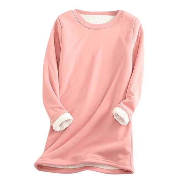 W&W Mode | Lässiger Herbst Lange Fleece Pullover für Frauen