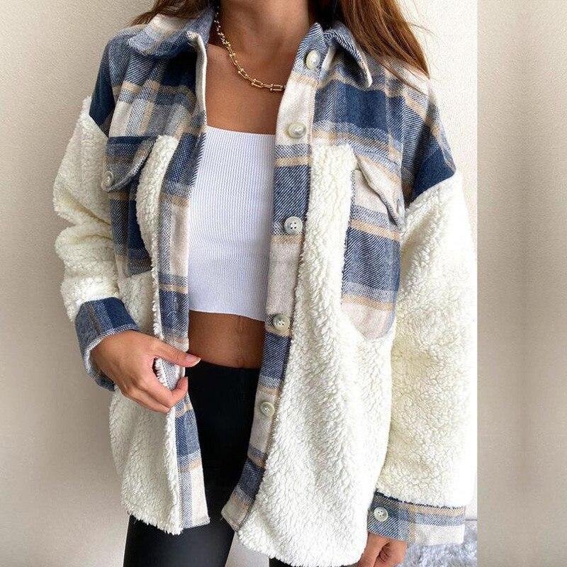 W&W Mode | Wolle Lammkarierte Jacke