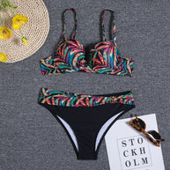 WW - Florales Blaues Bikini-Set