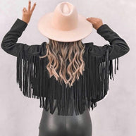 WW - Trendige Lederjacke mit Fransen