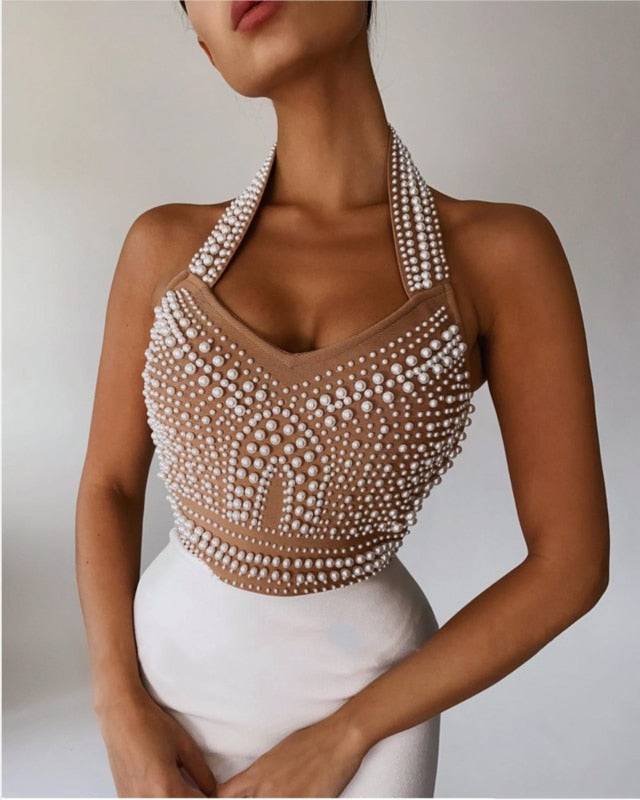 W&W Mode - Bodycon Kleid mit Perlen