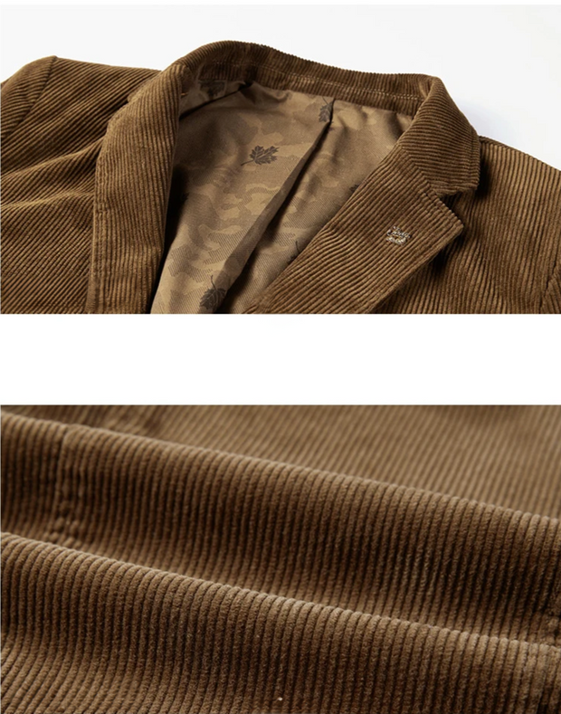 WW | Cord Blazer Für Herren Klassische Eleganz in Braun