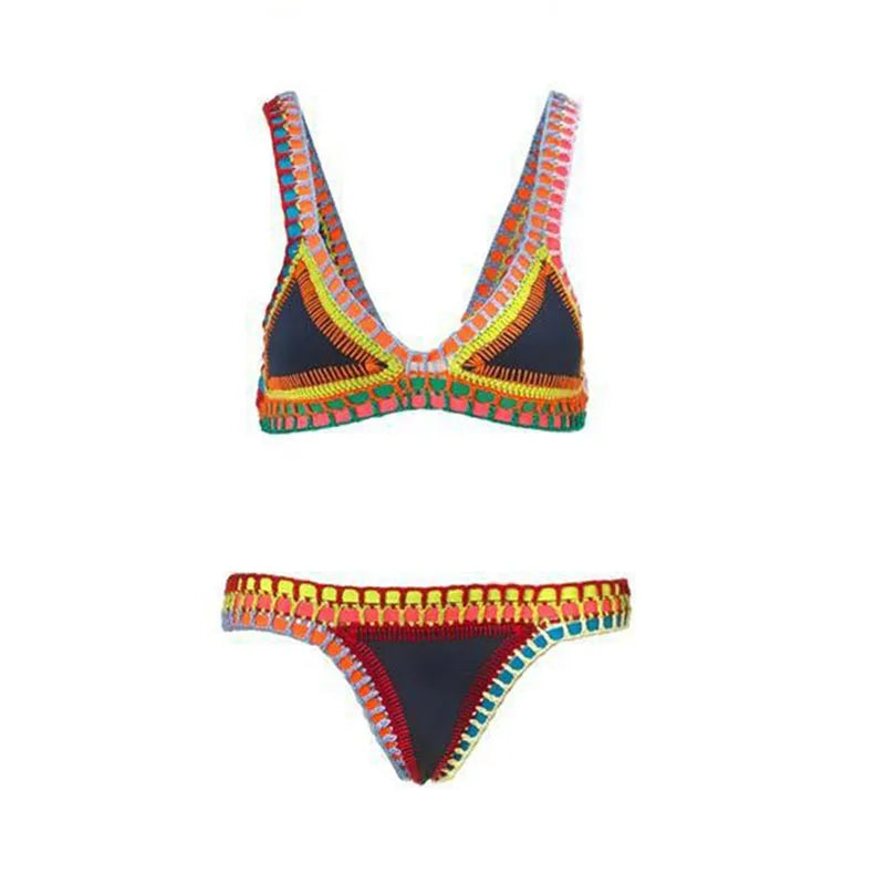 WW | Sexy Bikinis Sommer Frauen Badeanzug Handgehäkeltes Bikini-Set Badebekleidung Strand Badeanzug Biquini Frau Monokini