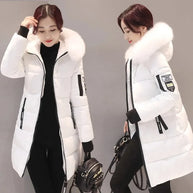 Damen Steppjacke mit großem Pelzkragen und Kapuze