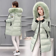 Damen Steppjacke mit großem Pelzkragen und Kapuze