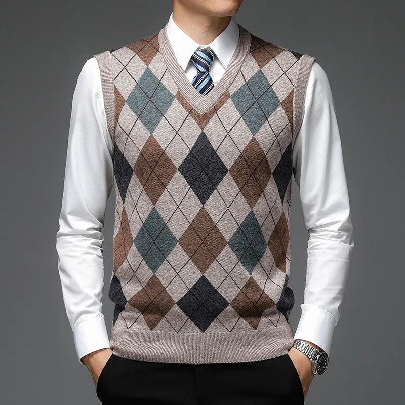 W&W Mode | Strickweste mit Argyle-Muster