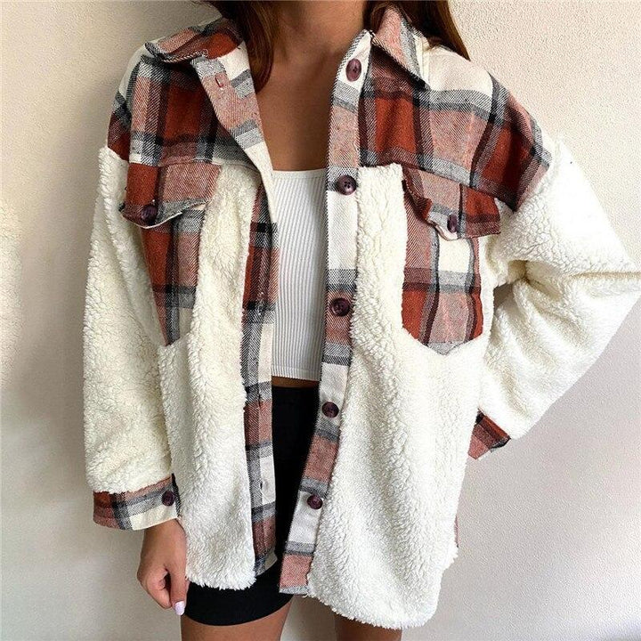 W&W Mode | Wolle Lammkarierte Jacke