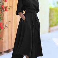 WW - Kleid mit Schnürung und Laternenärmeln