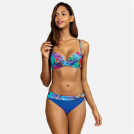WW - Florales Blaues Bikini-Set