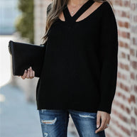 WW Chic V Neck lässiger Oversize Pullover