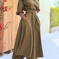 WW - Kleid mit Schnürung und Laternenärmeln