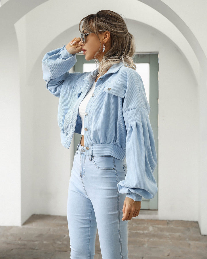 W&W Mode | Corduroy Crop Jacke für Damen Herbstmode 2023