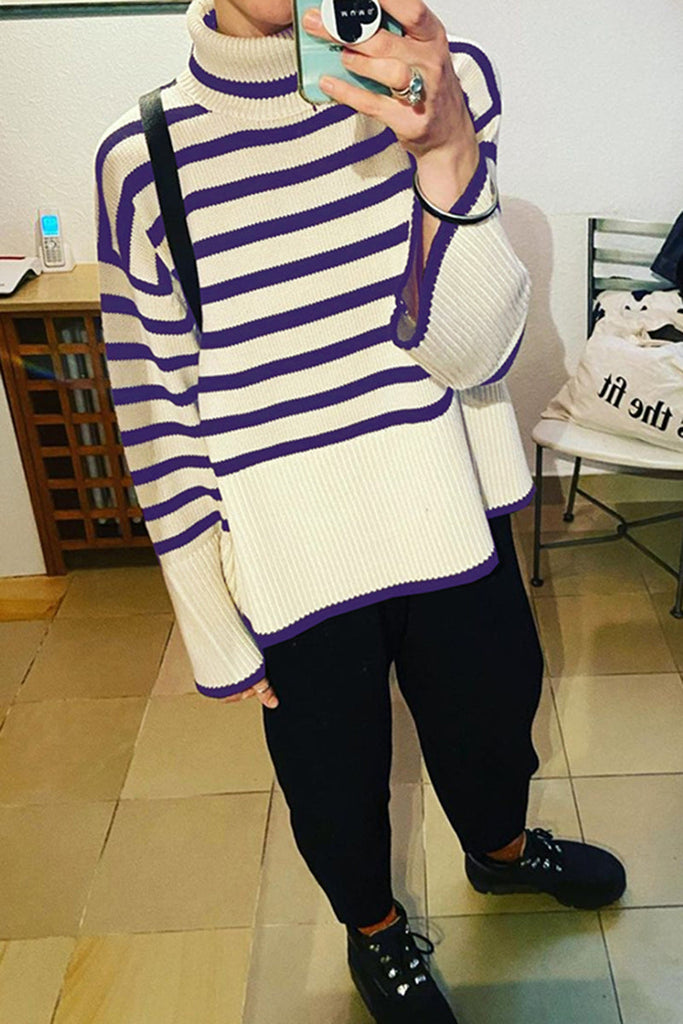 WOLFF High Street Stripes Rollkragenpullover