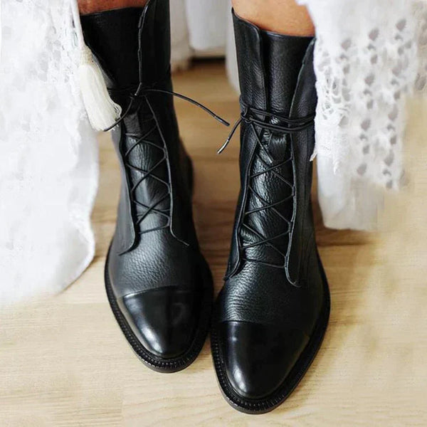 Vintage-Look-Stiefel mit Absatz