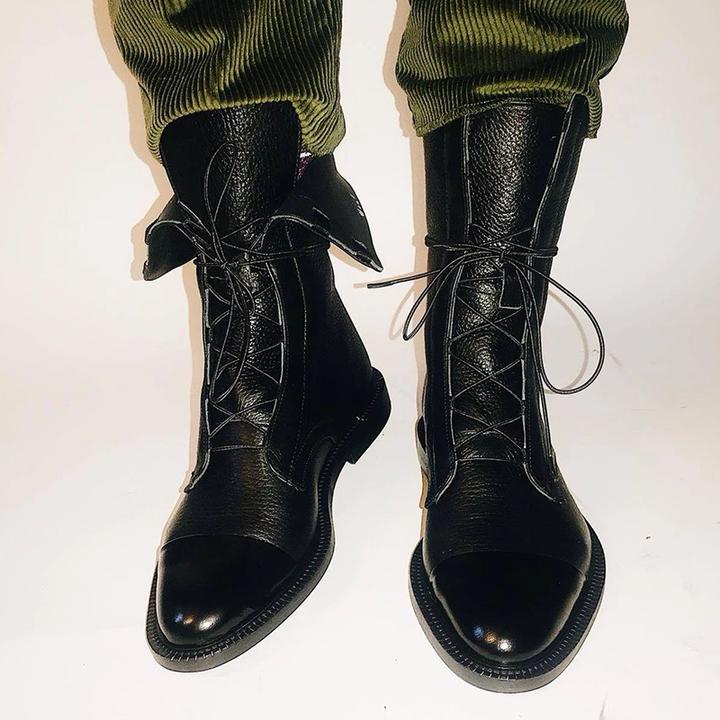 Vintage-Stiefeletten mit Absatz