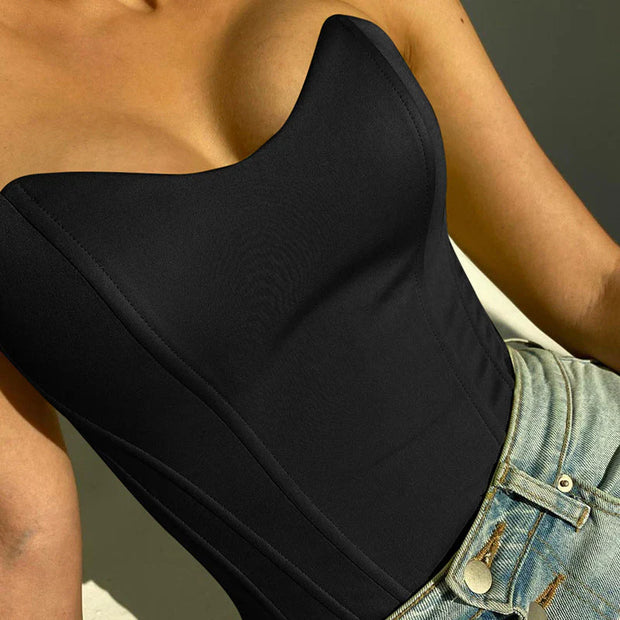 WW | Trägerloses Korsett Crop Top