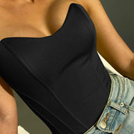 WW Eleganter Tube-Top | Schmal geschnitten | Ärmellos | Korsett-Stil | Crop-Top
