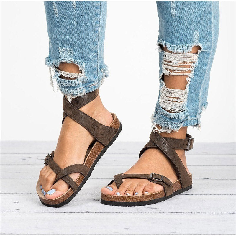 WW | Flache Riemchensandalen Mit Ergonomischer Sohle Für Damen