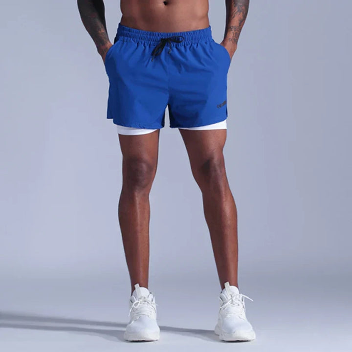 W&W Mode | Laufshorts Für Herren 2 in 1 Schnelltrocknend Für Joggen, Fitnessstudio Und Training Davorio