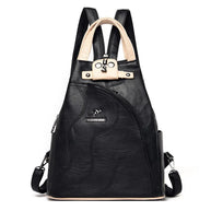 WW | Anti Diebstahl Rucksack Aus Leder Mit Reißverschluss Für Damen