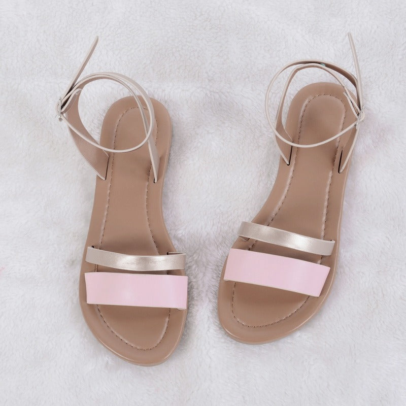 Flache Gladiator-Sandalen mit Leopardenmuster