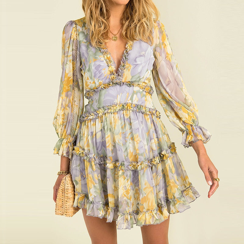 WW - Einfaches bedrucktes Chiffonkleid