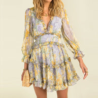 WW - Einfaches bedrucktes Chiffonkleid