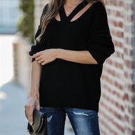 WW Chic V Neck lässiger Oversize Pullover