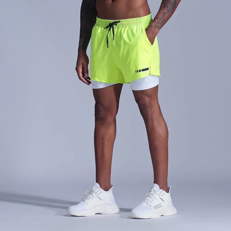 W&W Mode | Laufshorts Für Herren 2 in 1 Schnelltrocknend Für Joggen, Fitnessstudio Und Training Davorio